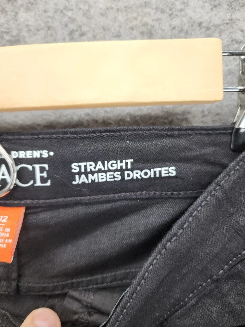 The Childrens Place Jeans Boys 12 Straight Black Denim